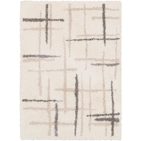 Image of Surya Fanfare Modern White, Cream, Light Gray, Medium Gray, Dark Brown Rugs FAF-1001