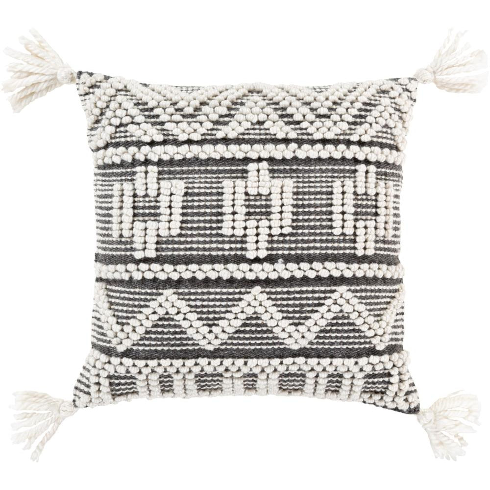 Surya Faroe Bohemian/Global Black, Cream, White Pillow Cover FAO-001-Wanderlust Rugs