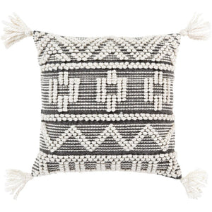 Surya Faroe Bohemian/Global Black, Cream, White Pillow Cover FAO-001-Wanderlust Rugs