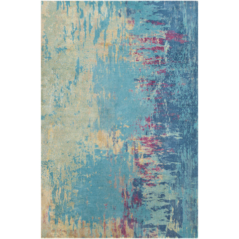 Image of Surya Felicity Modern Aqua, Cream, Medium Gray, Denim, Bright Purple Rugs FCT-8006