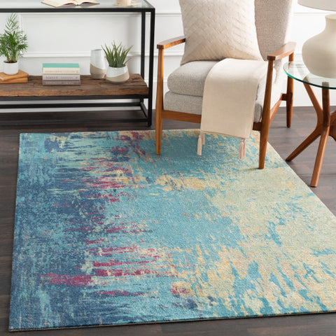 Image of Surya Felicity Modern Aqua, Cream, Medium Gray, Denim, Bright Purple Rugs FCT-8006