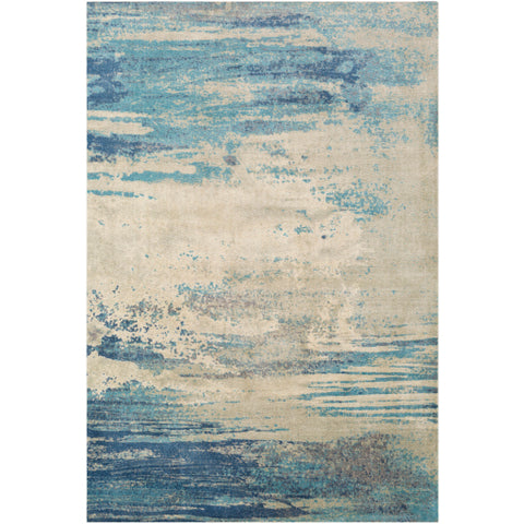 Image of Surya Felicity Modern Denim, Light Gray, Aqua, Cream, Taupe Rugs FCT-8007