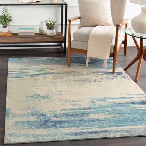 Image of Surya Felicity Modern Denim, Light Gray, Aqua, Cream, Taupe Rugs FCT-8007