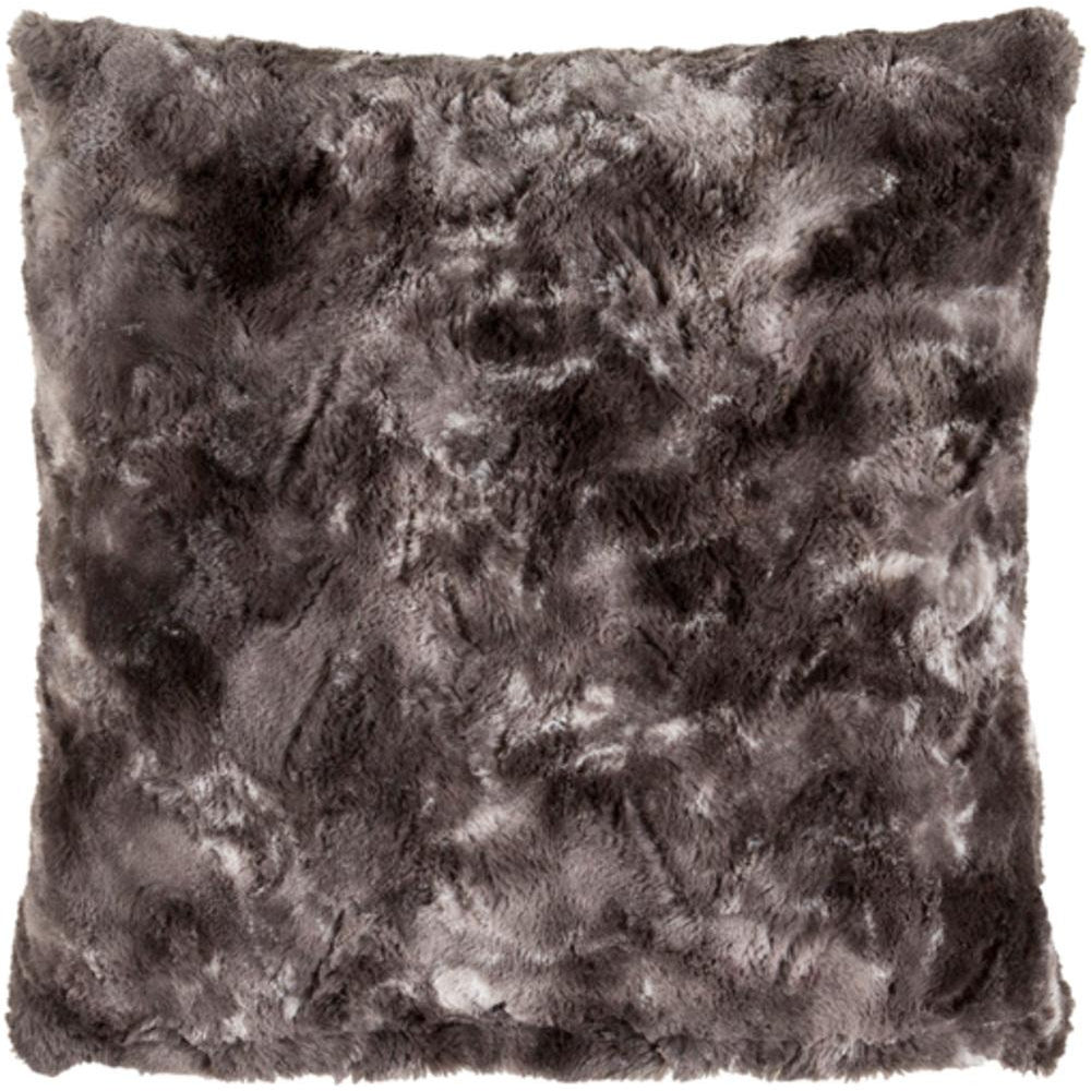 Surya Felina Hide, Leather & Fur Black, Medium Gray Pillow Kit FLA-001-Wanderlust Rugs