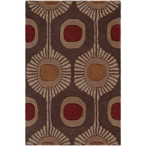 Surya Forum Modern Dark Brown, Camel, Burnt Orange, Rust Rugs FM-7170