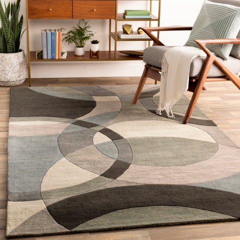 Image of Surya Forum Modern Khaki, Denim, Charcoal, Black, Taupe, Medium Gray Rugs FM-7193