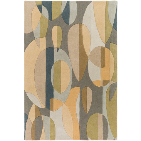 Image of Surya Forum Modern Denim, Sea Foam, Tan, Light Gray, Wheat Rugs FM-7197