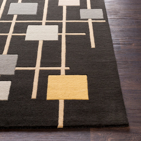 Image of Surya Forum Modern Black, Cream, Taupe, Medium Gray, Butter, Khaki Rugs FM-7200