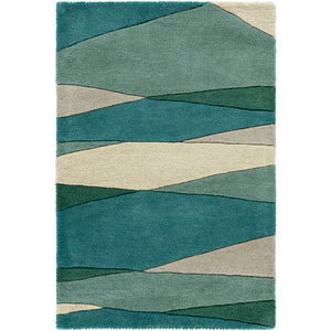 Surya Forum Modern Sea Foam, Dark Green, Teal, Tan, Butter Rugs FM-7204