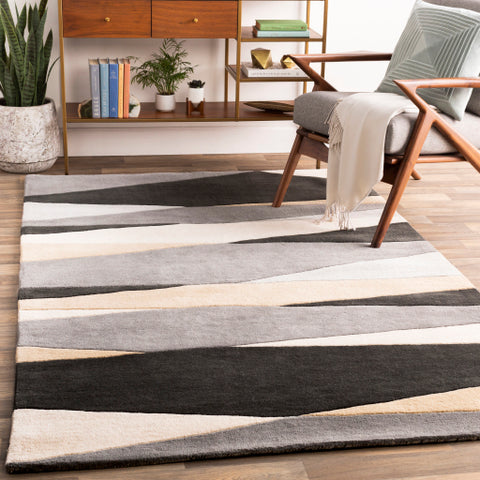 Image of Surya Forum Modern Black, Cream, Taupe, Medium Gray, Butter Rugs FM-7205