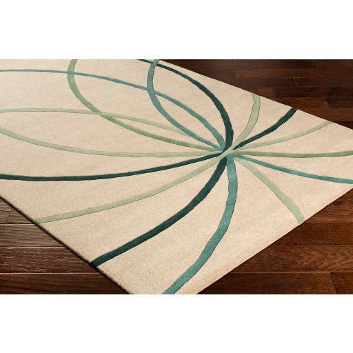 Surya Forum Modern Grass Green, Teal, Sage, Dark Green, Taupe Rugs FM-7216