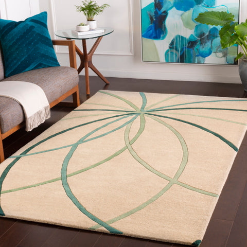 Image of Surya Forum Modern Grass Green, Teal, Sage, Dark Green, Taupe Rugs FM-7216