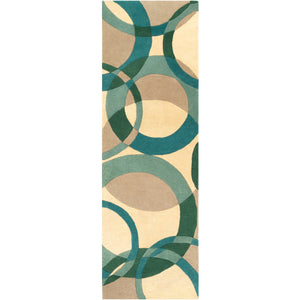 Surya Forum Modern Teal, Dark Green, Sage, Cream, Khaki Rugs FM-7218