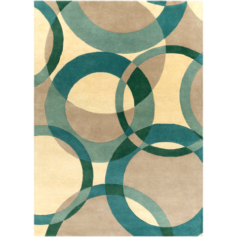 Image of Surya Forum Modern Teal, Dark Green, Sage, Cream, Khaki Rugs FM-7218