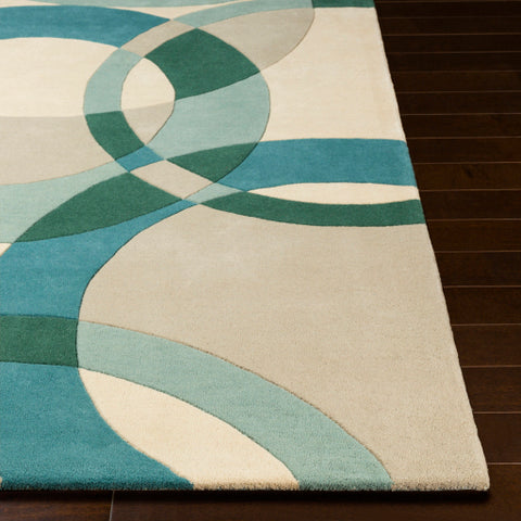 Image of Surya Forum Modern Teal, Dark Green, Sage, Cream, Khaki Rugs FM-7218