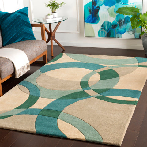 Image of Surya Forum Modern Teal, Dark Green, Sage, Cream, Khaki Rugs FM-7218