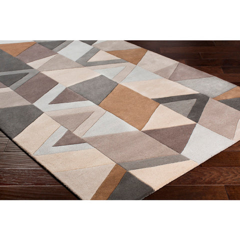 Image of Surya Forum Modern Medium Gray, Camel, Khaki, Charcoal, Taupe, Ice Blue, Light Gray Rugs FM-7221