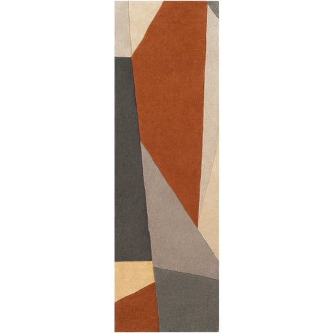 Image of Surya Forum Modern Burnt Orange, Charcoal, Taupe, Medium Gray Rugs FM-7224