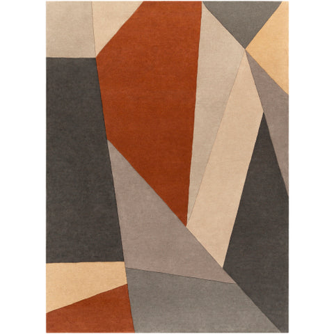 Image of Surya Forum Modern Burnt Orange, Charcoal, Taupe, Medium Gray Rugs FM-7224