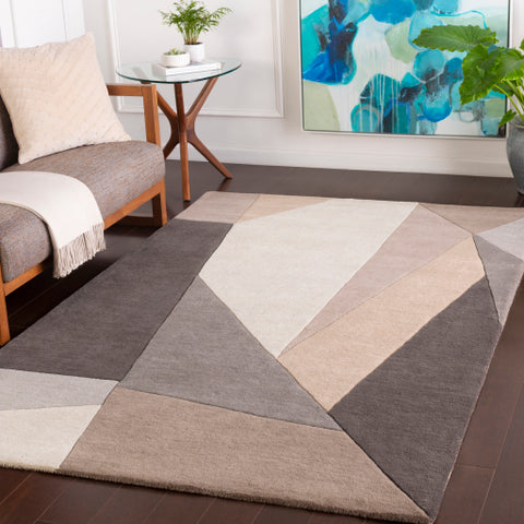 Image of Surya Forum Modern Charcoal, Light Gray, Khaki, Camel, Cream, Taupe Rugs FM-7225