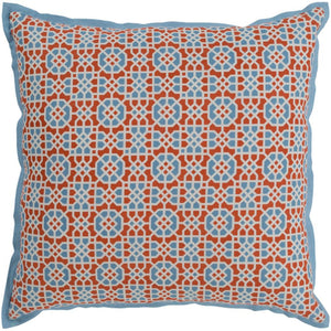 Surya Francesco Bohemian/Global Burnt Orange, Sky Blue, Cream Pillow Kit FNC-006-Wanderlust Rugs