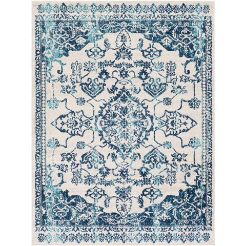 Image of Surya Floransa Traditional Navy, Beige, Silver Gray, Sky Blue Rugs FSA-2305