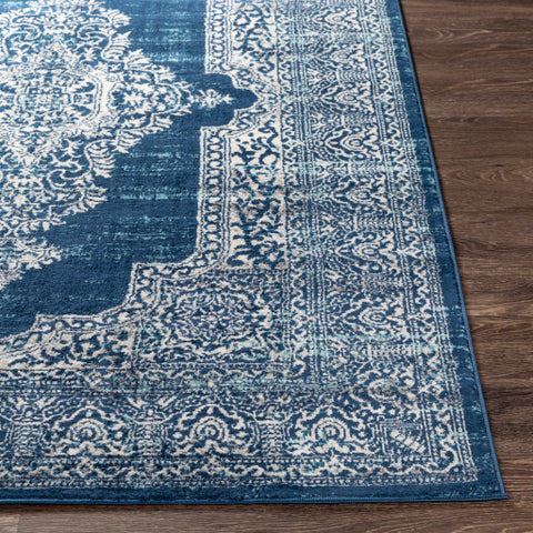 Image of Surya Floransa Traditional Navy, Beige, Silver Gray, Medium Gray, Sky Blue Rugs FSA-2306