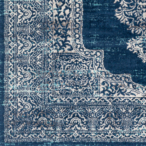 Image of Surya Floransa Traditional Navy, Beige, Silver Gray, Medium Gray, Sky Blue Rugs FSA-2306