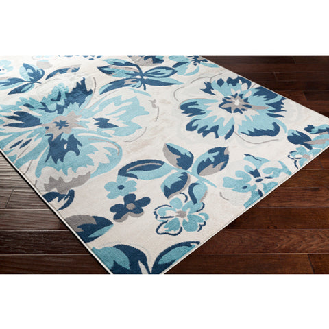 Image of Surya Floransa Modern Sky Blue, Beige, Silver Gray, Medium Gray, Navy Rugs FSA-2307