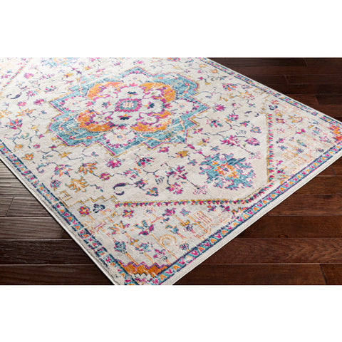 Image of Surya Floransa Traditional Beige, Sky Blue, Medium Gray, Bright Pink, Navy, Saffron, Burnt Orange, Silver Gray Rugs FSA-2315