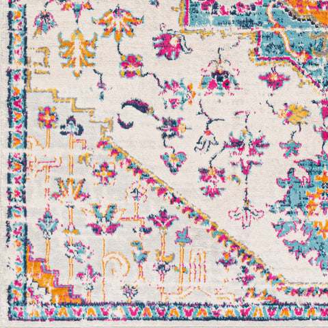 Image of Surya Floransa Traditional Beige, Sky Blue, Medium Gray, Bright Pink, Navy, Saffron, Burnt Orange, Silver Gray Rugs FSA-2315