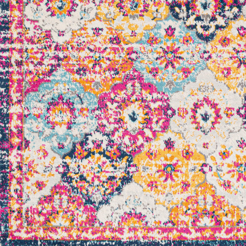 Image of Surya Floransa Traditional Bright Pink, Beige, Medium Gray, Navy, Saffron, Burnt Orange, Silver Gray, Sky Blue Rugs FSA-2329