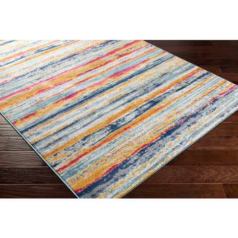 Image of Surya Floransa Modern Navy, Bright Pink, Medium Gray, Beige, Saffron, Burnt Orange, Silver Gray, Sky Blue Rugs FSA-2331