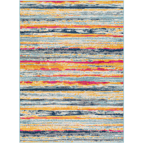 Image of Surya Floransa Modern Navy, Bright Pink, Medium Gray, Beige, Saffron, Burnt Orange, Silver Gray, Sky Blue Rugs FSA-2331