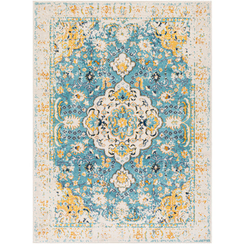 Image of Surya Floransa Traditional Saffron, Beige, Sky Blue, Burnt Orange, Navy, Silver Gray Rugs FSA-2332