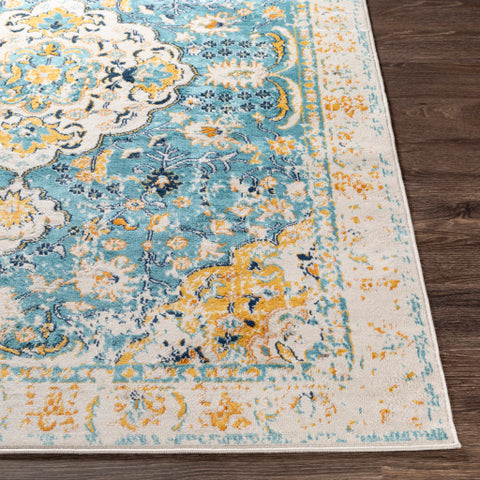 Image of Surya Floransa Traditional Saffron, Beige, Sky Blue, Burnt Orange, Navy, Silver Gray Rugs FSA-2332