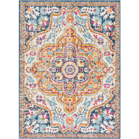 Image of Surya Floransa Traditional Burnt Orange, Saffron, Navy, Bright Pink, Medium Gray, Beige, Silver Gray, Sky Blue Rugs FSA-2333