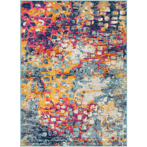 Image of Surya Floransa Modern Bright Pink, Saffron, Burnt Orange, Silver Gray, Sky Blue, Navy, Medium Gray, Beige Rugs FSA-2335