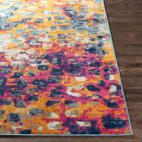 Image of Surya Floransa Modern Bright Pink, Saffron, Burnt Orange, Silver Gray, Sky Blue, Navy, Medium Gray, Beige Rugs FSA-2335