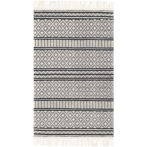 Surya Farmhouse Tassels Cottage Charcoal, White Rugs FTS-2300