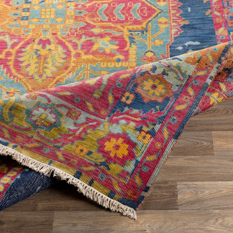 Image of Surya Festival Traditional Bright Pink, Mint, Dark Blue, Bright Yellow, Lime, Camel Rugs FVL-1002