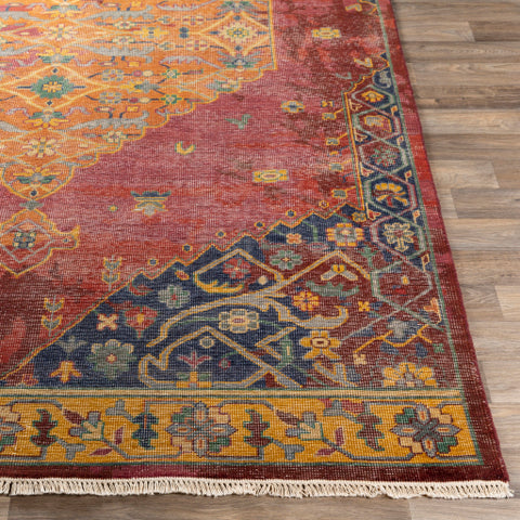 Image of Surya Festival Traditional Mauve, Dark Purple, Dark Red, Rust, Burgundy, Mustard, Camel, Medium Gray, Ice Blue, Teal, Dark Blue Rugs FVL-1008