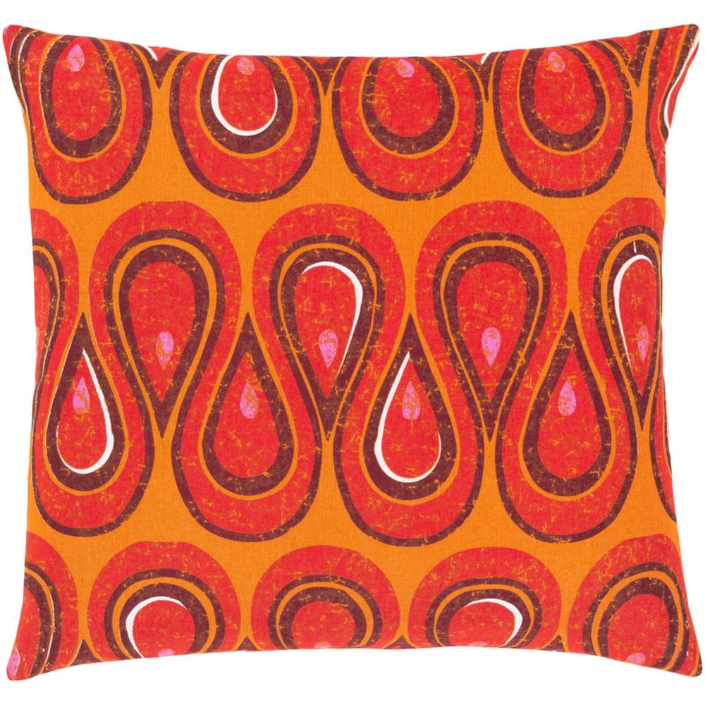 Surya Global Brights Bohemian/Global Bright Orange, Bright Red, Bright Pink, Burgundy Pillow Cover GBT-001-Wanderlust Rugs