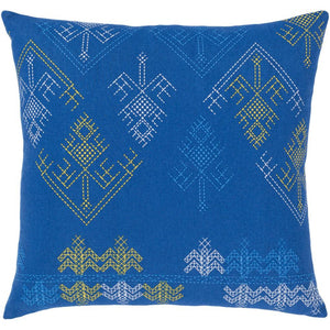 Surya Global Brights Bohemian/Global Bright Blue, Saffron, White Pillow Cover GBT-006-Wanderlust Rugs