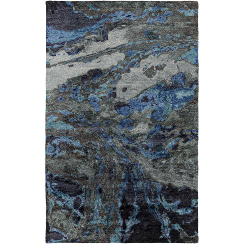 Image of Surya Gemini Modern Dark Blue, Charcoal, Black, Teal Rugs GMN-4028