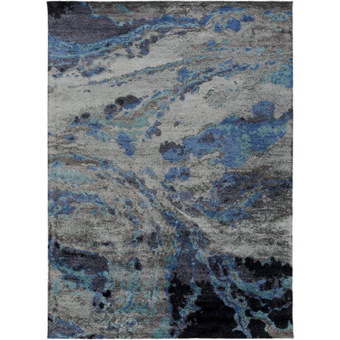 Image of Surya Gemini Modern Dark Blue, Charcoal, Black, Teal Rugs GMN-4028