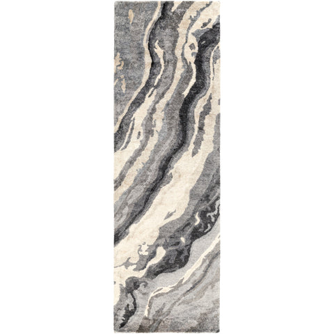 Image of Surya Gemini Modern Charcoal, Medium Gray, Light Gray, Ivory Rugs GMN-4034