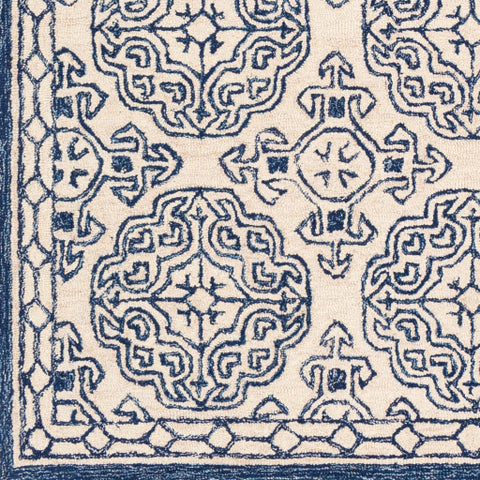Image of Surya Granada Traditional Dark Blue, Denim, Ivory Rugs GND-2303