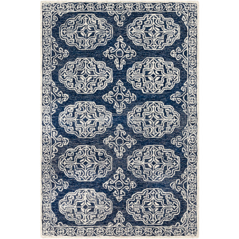 Image of Surya Granada Traditional Dark Blue, Medium Gray, Denim, Beige, Charcoal, Ivory Rugs GND-2308
