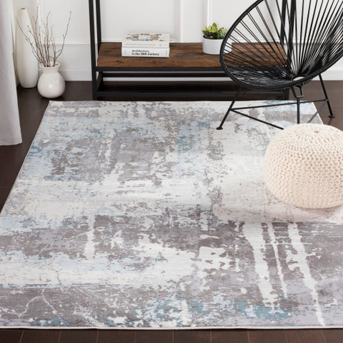 Image of Surya Genesis Modern White, Medium Gray, Pale Blue, Silver Gray, Denim Rugs GNS-2301